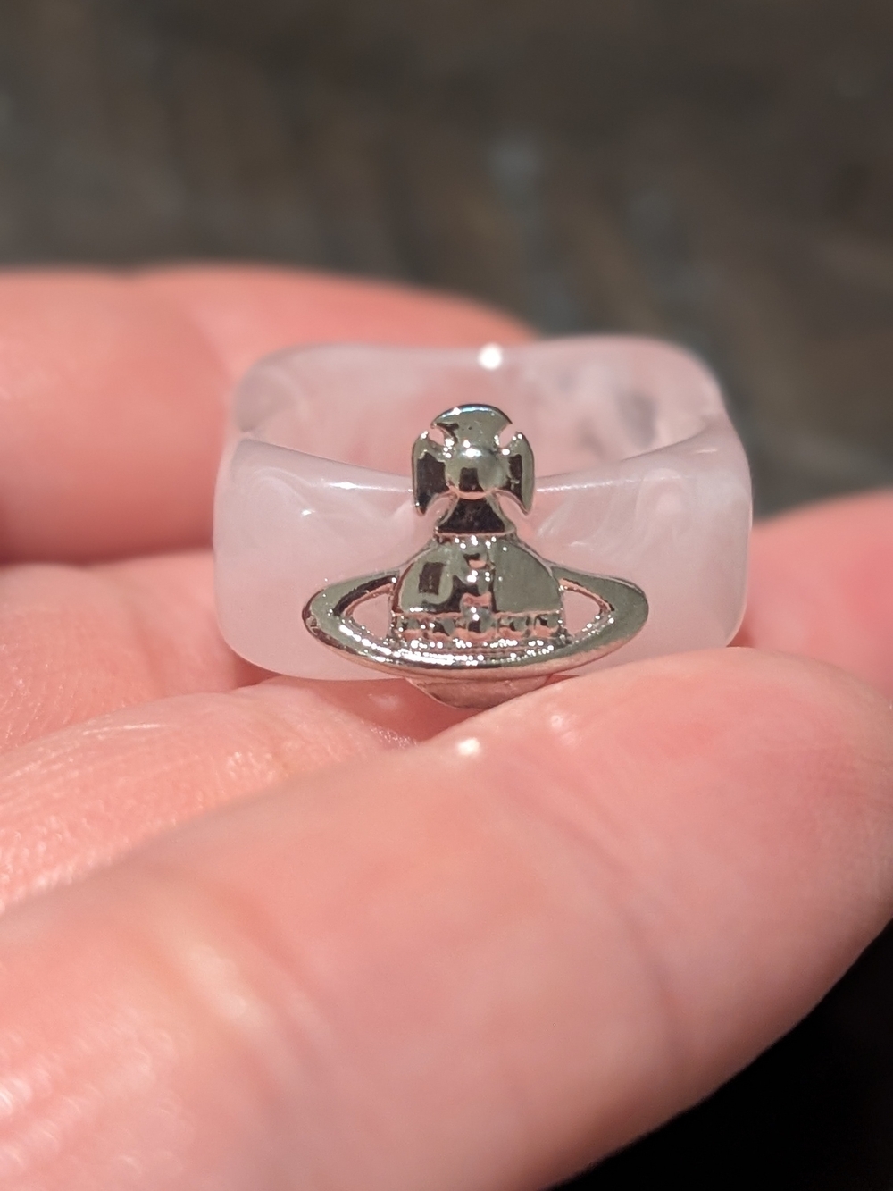 Inspired Designer Pink Resin Orb Ring Charm - Picture 5 of 8